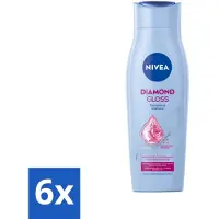 Nivea 6 x Shampoo Diamond Gloss Care 250 ml - Diamanten Glans - Verzorging Haar - Soepel Haar - Gezond Haar - Schitterend Haar