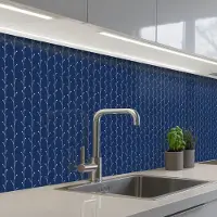 KitchenYeah Keuken achterwand 400x80 cm - Spatscherm zelfklevend Planten - Patroon - Japan - Muurbeschermer - Spatwand fornuis