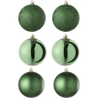 J-Line kerstbal - kunststof - champagne - doos van 6