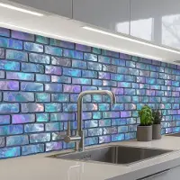 KitchenYeah Keuken achterwand 400x60 cm - Spatscherm zelfklevend Muur - Iriserende - Kleuren - Muurbeschermer - Spatwand fornuis