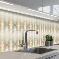 KitchenYeah Keuken achterwand 500x80 cm - Spatscherm zelfklevend Vintage - Jaren 60 - Patronen - Ornament - Muurbeschermer - Spatwand fornuis