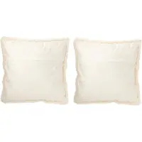 J-Line kussen Yack - polyresin - wit/bruin - large - 2 stuks