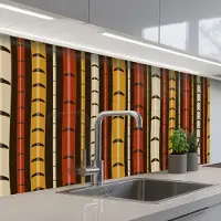 KitchenYeah Keuken achterwand 100x60 cm - Spatscherm zelfklevend Bamboe - Bos - Japans - Patronen - Muurbeschermer - Spatwand fornuis