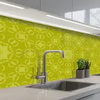 KitchenYeah Keuken achterwand 150x80 cm - Spatscherm zelfklevend Kompas - Groen - Patronen - Muurbeschermer - Spatwand fornuis