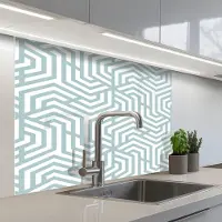 KitchenYeah Keuken achterwand 100x80 cm - Spatscherm zelfklevend Patronen - Abstract - Driehoek - Geometrie - Muurbeschermer - Spatwand fornuis