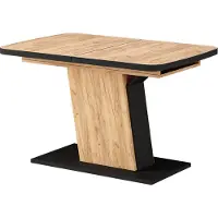Vicco Eettafel Fenaro, Zwart/Eiken, 120-160 x 80 cm uitschuifbaar