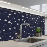 KitchenYeah Keuken achterwand 100x60 cm - Spatscherm zelfklevend Sakura - Bloemen - Japans - Patronen - Muurbeschermer - Spatwand fornuis