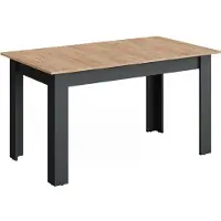 Vicco Eettafel Repose, Antraciet/Goudkleurig Eiken, 140-180 x 80 cm Uitschuifbaar
