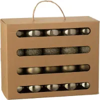 J-Line kerstbal - kunststof - bruin - doos van 40