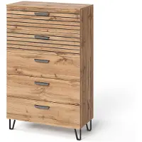 Vicco Amber Dressoir – 80 x 127.6 cm met 5 laden Eiken Wotan