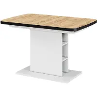 Vicco Eettafel Fenaro, Goudkleurig Eiken/Wit, 120-160 x 80 cm 2 delen