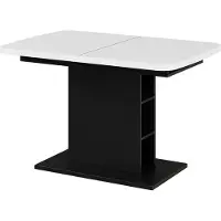 Vicco Eettafel Fenaro, Wit/Zwart, 120-160 x 80 cm met open compartimenten