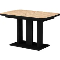 Vicco Eettafel Fenaro, Goudkleurig Eiken/Zwart, 120-160 x 80 cm 2 delen