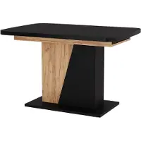 Vicco Eettafel Fenaro, Zwart/Goudkleurig Eiken, 120-160 x 80 cm uitschuifbaar