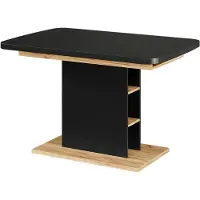 Vicco Eettafel Fenaro, Zwart/Goudkleurig Eiken, 120-160 x 80 cm met open compartimenten