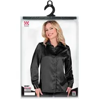 Hobby Hall Jaren 70 Blouse Satijn Zwart Vrouw