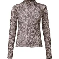 Pieces Shirt 'PCJESHI' donkerbruin / wit