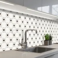 KitchenYeah Keuken achterwand 500x80 cm - Spatscherm zelfklevend Geometrie - Lijn - Hart - Patroon - Muurbeschermer - Spatwand fornuis
