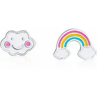 Charme Bijoux Zilveren oorbellen - Wolkje - Regenboog - Kinderen -