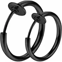 Charme Bijoux Fake Oorring -16 en 22 mm-zwart-