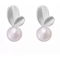Charme Bijoux Zilverplating- oorbellen- Carlin - Synthetische Parel -