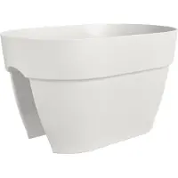 Elho Vibia Campana Flower Bridge 40 - Plantenbak voor Balkon Railing - 100% Gerecycled Plastic - Ø 39.0 x H 22.0 cm - Zijdewit