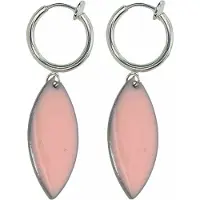 Charme Bijoux Klem Oorbellen- emaille -roze -Neroli -zilverkleur-