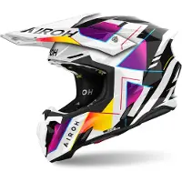 Airoh Twist 3 Rainbow Wit Paars Offroad Helm Maat M
