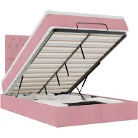 vidaXL Ottoman bed met matrassen 120x190cm fluweel roze