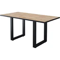 Vicco Livorno Eettafel – 160 x 80 cm Zwart/gouden eik