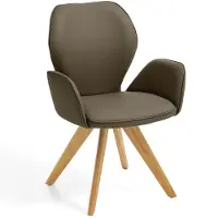 NIEHOFF SITZMÖBEL Colorado Trend-Line design fauteuil eiken/leder - 180° draaibaar