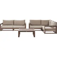 Beliani TIMOR - Loungeset 4-zits - Taupe - FSC acaciahout