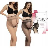 Gatta - Zwangerschapspanty - 20 DEN - Maat S - Zwart / Beige - Dames Panty - Zwanger - Ondersteunende Panty - (2 Stuks)