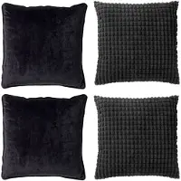 Dutch decor KUSSENHOES-SET - 4-delig - Texture Harmony - 45x45 cm - exclusief binnenkussens - zwart