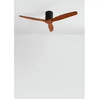 Create - Plafondventilator 40W silent 100% hout (Ø132cm) (ruimtes 10m²-25m²) - Zwart / Donker hout - Geen licht - Afstandsbediening - WIND CALM NATURAL WOOD