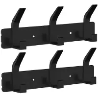 O'daddy Wandkapstok 12 Haken - Kapstok Hangend - Handdoekrek - Kapstok Muur - 2 rijen van 6 Haken - Inclusief Plakstrip - Industrieel Design - Zwart
