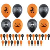Henbrandt Halloween ballonnen met prints - 36x stuks - 23 cm - Halloween feestversiering - decoraties