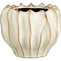 Mica Decorations Planten / bloempot Thom - creme kleur - keramiek - 17 x 22 cm