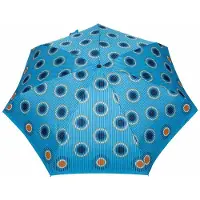 Parasol Compact 4x Opvouwbare Mini Paraplu met Blauwe Cirkels - 90cm Diameter