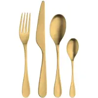 Pinti Inox Cassette - bestekset - 6 persoons - 24-delig - Satin - goud - Drop -