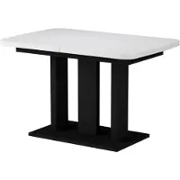 Vicco Eettafel Fenaro, Wit/Zwart, 120-160 x 80 cm 2 delen