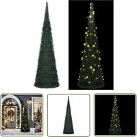 The Living Store : Kunstkerstboom met LED-verlichting, groen, 150 cm