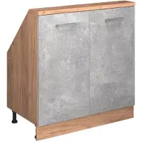Vicco Rion Kast voor schuine wand – met 2 deuren Beton/gouden eik