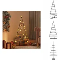 vidaXL Metalen Kerstboom - Metalen Kerstbomen - Kerstboom - Kerstdecoratie - Kerstdecoratie kerstboom 90 cm metaal zwart
