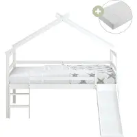 Sunny River Halfhoogslaper met Glijbaan Wit – Met Matras