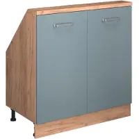 Vicco Rion Kast voor schuine wand – met 2 deuren Blauw-grijs/gouden eik