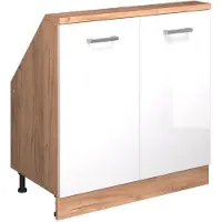 Vicco Rion Kast voor schuine wand – met 2 deuren Wit hoogglans/goud power eiken