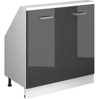 Vicco Rion Kast voor schuine wand – met 2 deuren Antraciet hoogglans/wit