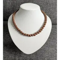 Swan - halsketting - kralenketting - statement ketting - necklace - Milaan - kleine kralen - acryl - 10mm - bruin