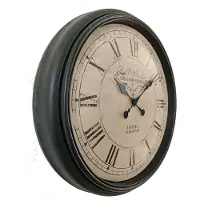 Bhp B992521 ADELE Wandklok, kunststof, zwart, glazen wijzerplaat, klok, extra functies: Romeinse cijfers, diameter: 580 mm, hoogte: 580 mm, exclusief batterijen.